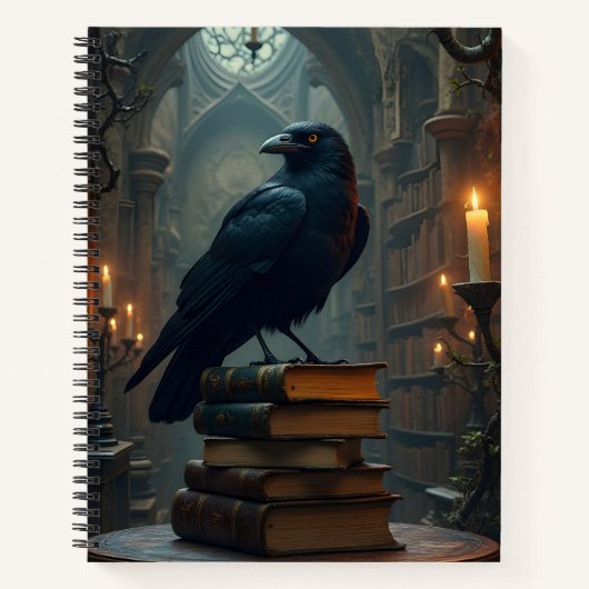 Raven Perched on Booiks ノートブック (正面)