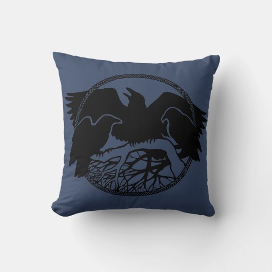 Raven Pillows First Nations Raven Art Pillows クッション (正面)