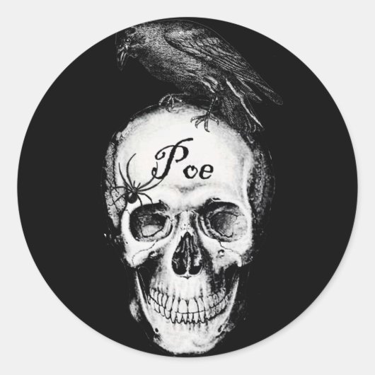 Raven Poeステッカー ラウンドシール (正面)