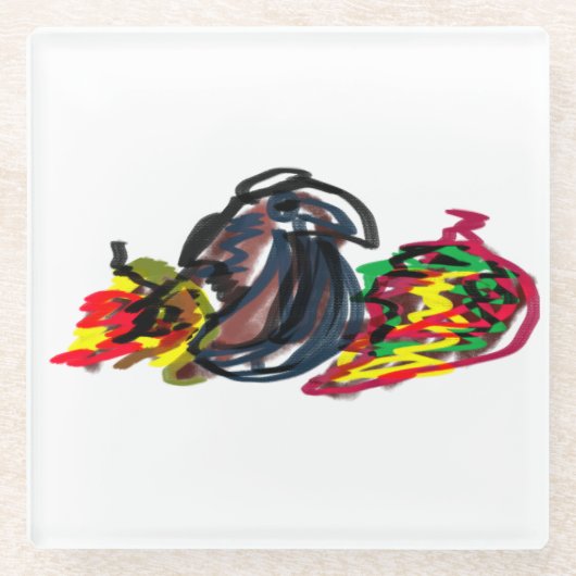 Raven relax Autumn ガラスコースター (正面)