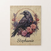Raven & Roses – Gothic Floral Gift for Her ジグソーパズル (縦)