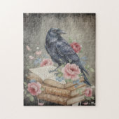 Raven & Roses Gothic Puzzle – Dark Floral Bird Art ジグソーパズル (縦)