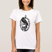 Raven Skull Line Art Tシャツ (正面)