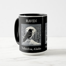 Raven: Talkeetna、アラスカ黒白 マグカップ