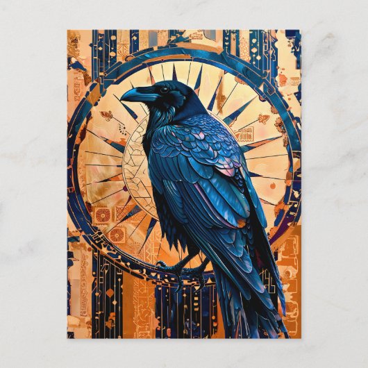 Raven Totem – Mystic Art Deco Symbol ポストカード (正面)