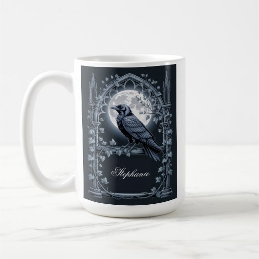 Raven Under Moon Gothic Midnight コーヒーマグカップ (左)