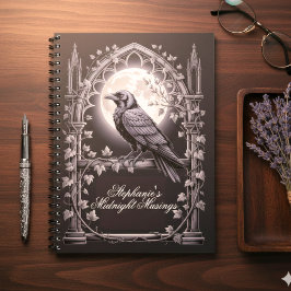 Raven Under Moon Gothic Midnight Journal ノートブック