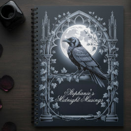 Raven Under Moon Gothic Midnight Journal ノートブック
