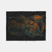 Raven Viking Halloween Design Norse Sorcerer Moon  フリースブランケット (正面(横))