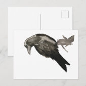Raven Watercolor Postcard ポストカード (正面/裏面)