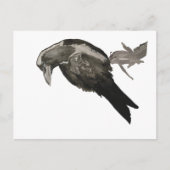 Raven Watercolor Postcard ポストカード (正面)