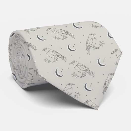 Raven Whimsigoth Necktie - Minimalist Goth ネクタイ (ロール)