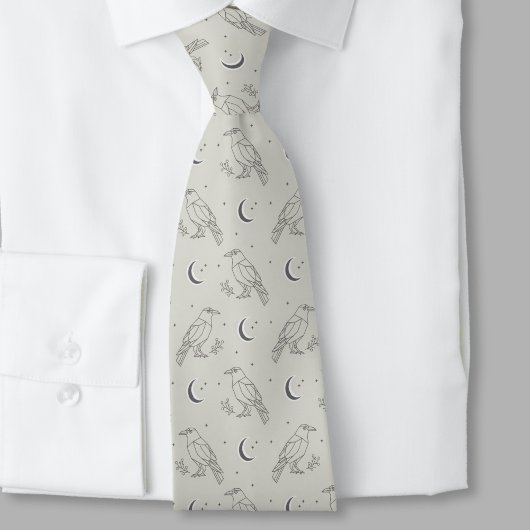 Raven Whimsigoth Necktie - Minimalist Goth ネクタイ
