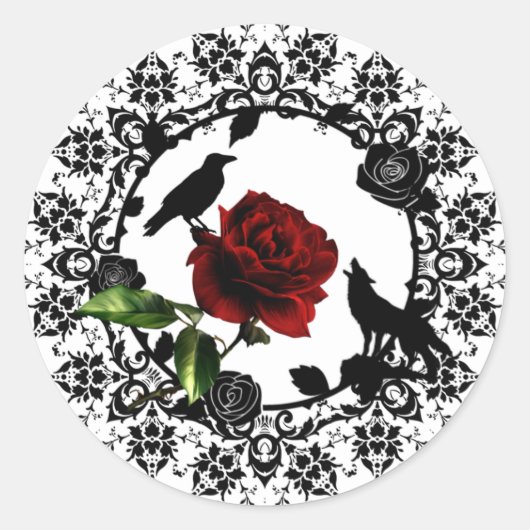 Raven Wolfゴシック様式のシール ラウンドシール (正面)