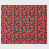 Raven Wrapping Paper in Red ラッピングペーパー (フラット)
