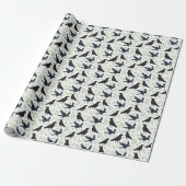 Raven Wrapping Paper in White ラッピングペーパー (アンロールド)