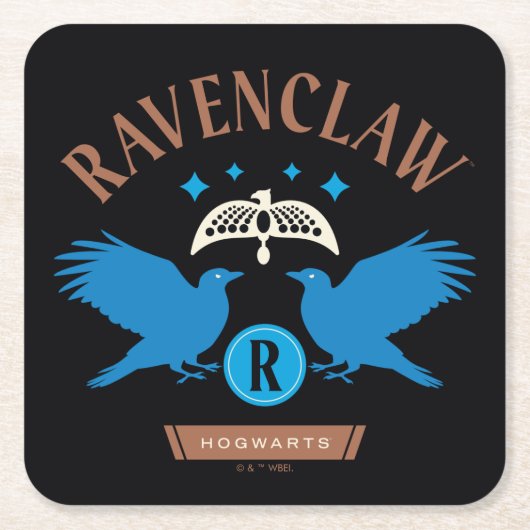 RAVENCLAW™ハウスダブルイーグルダイアデムグラフィック スクエアペーパーコースター (正面)