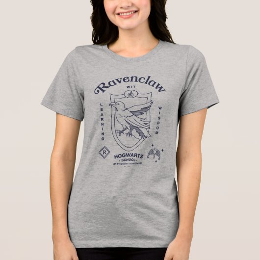 RAVENCLAW™ Wit Learning Wisdom Crest トライブレンドTシャツ (正面)