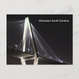Ravenel Bridge at Night, Charleston SC，はがき ポストカード