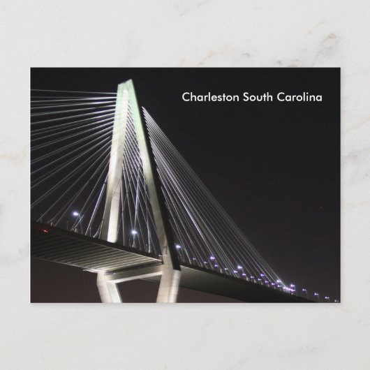Ravenel Bridge at Night, Charleston SC，はがき ポストカード (正面)