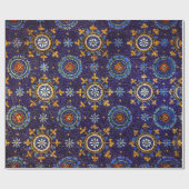 RAVENNA BYZANTINE MOSAICS、星、青い星空の夜 ラッピングペーパー (フラット)
