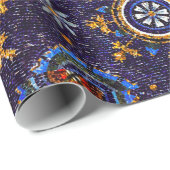 RAVENNA BYZANTINE MOSAICS、星、青い星空の夜 ラッピングペーパー (ロールコーナー)