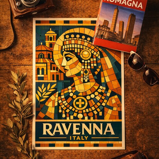 Ravenna Italy Byzantine Empress Mosaic Poster ポスター