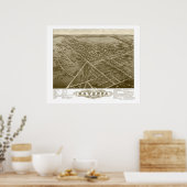 Ravenna, OHパノラママップ – 1882 ポスター (キッチン)