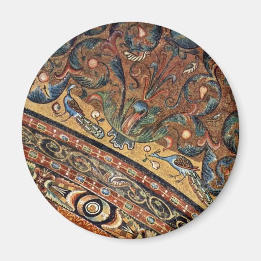 Ravenna VaultシーンのSan Vitaleでコーラスのモザイク マグネット (正面)