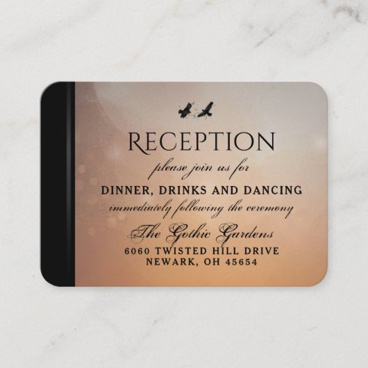 Ravensマッチ結婚式のレセプションカード3.5 x 2.5 エンクロージャーカード (正面)