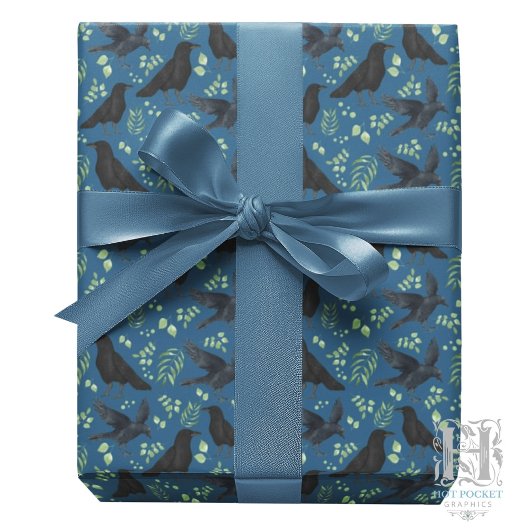 Ravens Gift Wrapping Paper in Blue ラッピングペーパー