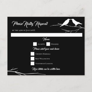 Ravens Gothic結婚の返信カード シーズンポストカード