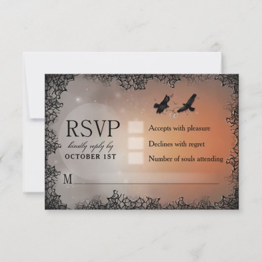 Ravens Halloween RSVP 3.5x5対応の返信カード (正面)