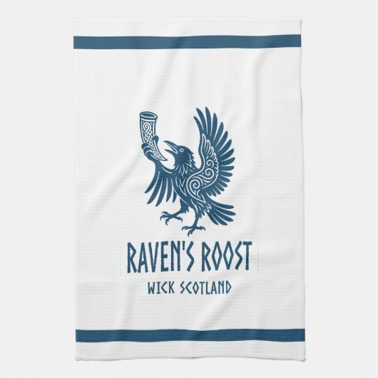 Raven's Roost Pub Wick Scotland キッチンタオル (縦)