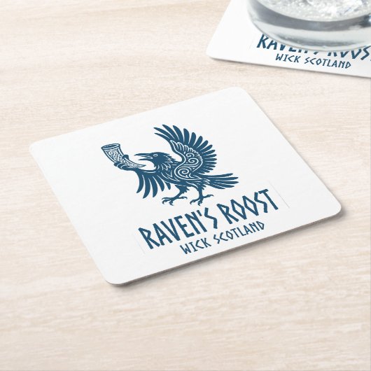 Raven's Roost Pub Wick Scotland スクエアペーパーコースター (アングル)