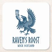 Raven's Roost Pub Wick Scotland スクエアペーパーコースター (正面)