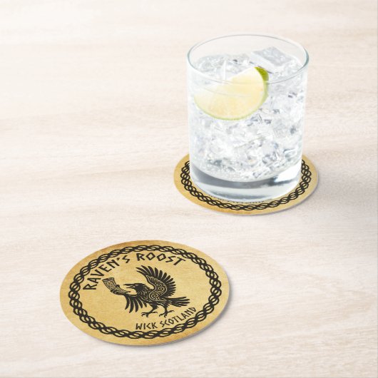 Raven's Roost Pub Wick Scotland ラウンドペーパーコースター (インサイチュ)
