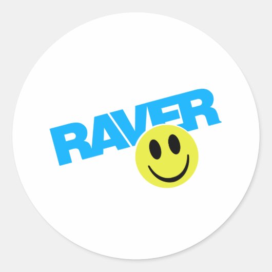 Raver - Raver Music DJ Clubbing Rave ラウンドシール (正面)