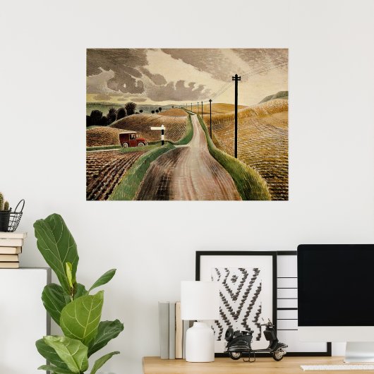 Ravilious – ウィルトシャーの風景 ポスター (ホームオフィス)