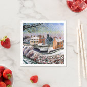 Ravilious – 冬の牧草地 スタンダードカクテルナプキン (インサイチュ)