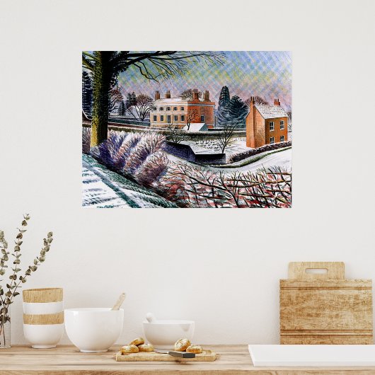 Ravilious – 冬の牧草地 ポスター (キッチン)