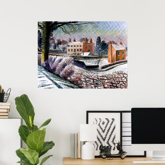 Ravilious – 冬の牧草地 ポスター (ホームオフィス)