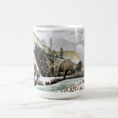 Ravilious - 新年の雪 ファインアート コーヒーマグカップ (中央)