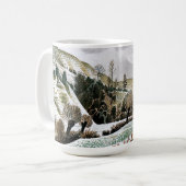 Ravilious - 新年の雪 ファインアート コーヒーマグカップ (正面左)