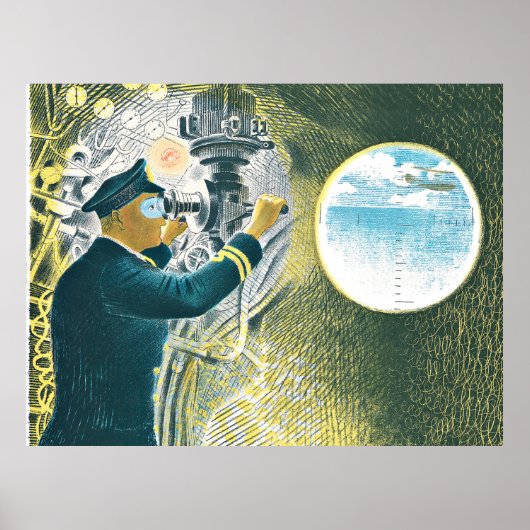 Ravilious – 潜望鏡を覗く警官 ポスター (正面)