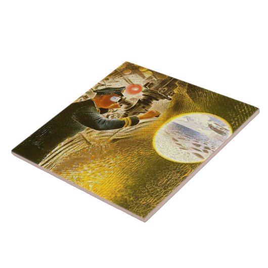 Ravilious – 潜水艦の司令官 タイル (側面)