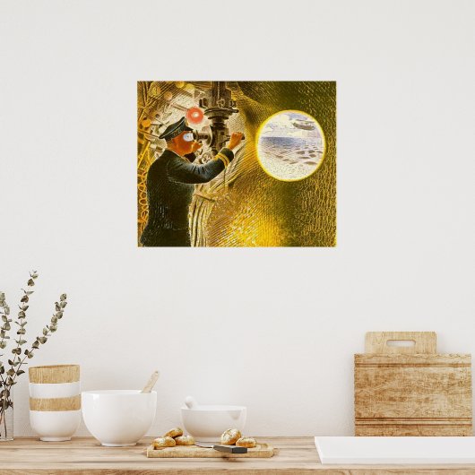 Ravilious – 潜水艦の司令官 ポスター (キッチン)