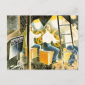 Ravilious – 潜水艦コントロールを操作する男性 ポストカード (正面)