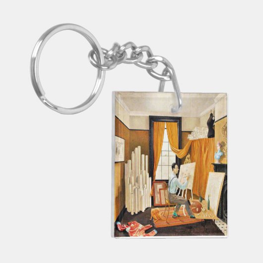 Ravilious - Edward Bawden Working in His Studio キーホルダー (正面左)