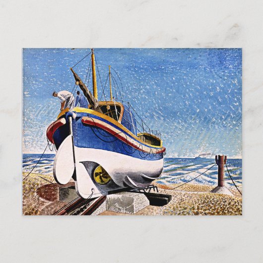 Ravilious - Lifeboat Aldeburgh Postages ポストカード (正面)